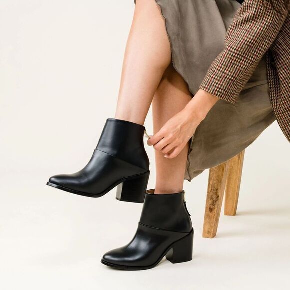 NISOLO $250 Anthropologie Dari Leather Bootie Boot 2.0 - Picture 1 of 12